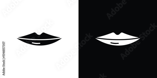 Thin lips icon of a flat style vector