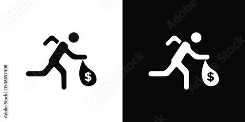 Thief icon of a flat style vector