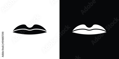 Thin lips icon of a flat style vector