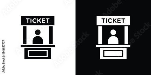 Ticket office icon of a flat style vector