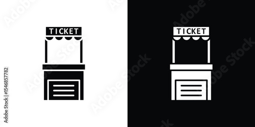 Ticket window icon of a flat style vector