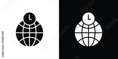 Time zones icon of a flat style vector