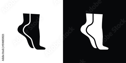 Tiptoe feet icon of a flat style vector
