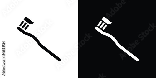 Toothbrush icon of a flat style vector