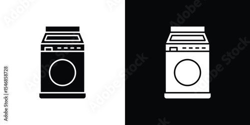 Top load washer icon of a flat style vector