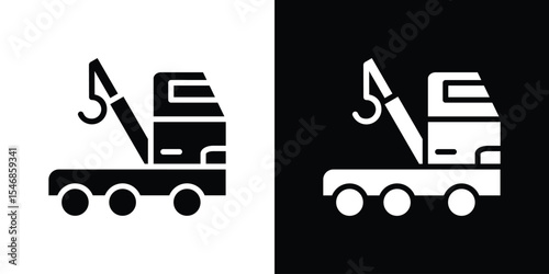Tow truck icon of a flat style vector