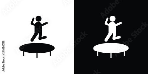 Trampolining icon of a flat style vector