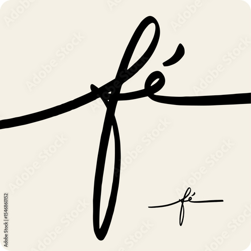 fé. faith in brazilian portuguese. Modern hand Lettering. vector.