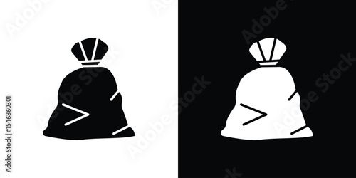 Trash bag icon of a flat style vector