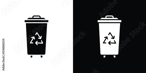 Trash compactor icon of a flat style vector