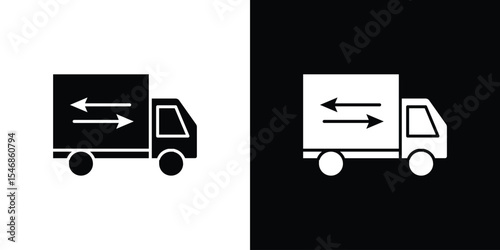 Truck arrow icon of a flat style vector