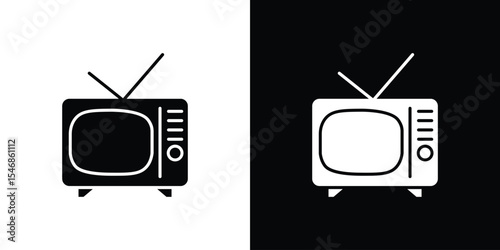 Tv retro icon of a flat style vector