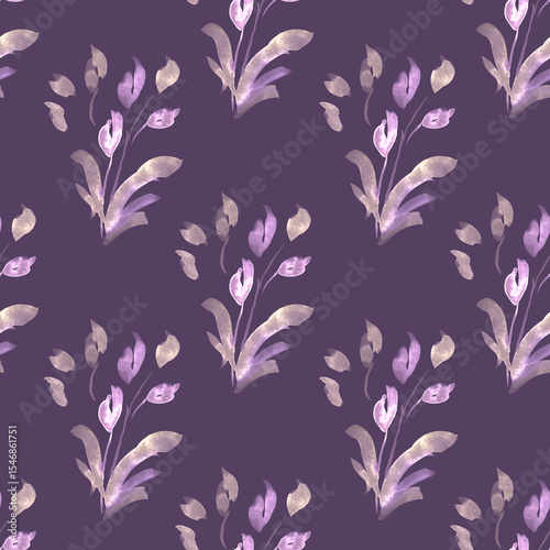 Obraz na plátně Elegant Muted Floral Pattern: Dynamic Watercolour Design for Unique Apparel, Nature-Inspired Interiors and Captivating Graphic Projects