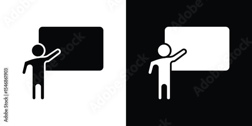 User chalkboard icon of a flat style vector