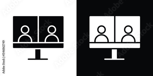 Video chat icon of a flat style vector