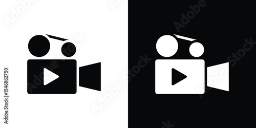 Video icon of a flat style vector
