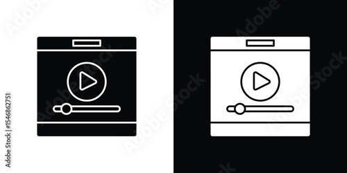 Video tutorial icon of a flat style vector
