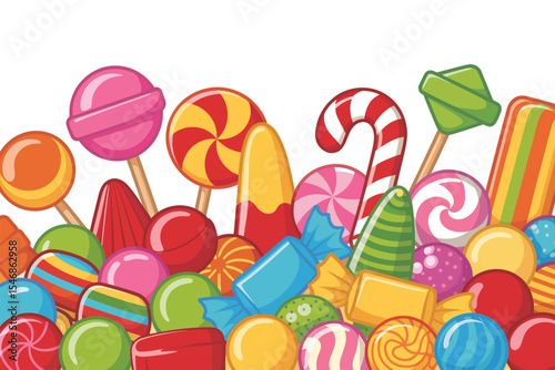 Colorful Assortment of Candies and Sweets Background