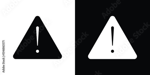 Warning triangle icon of a flat style vector
