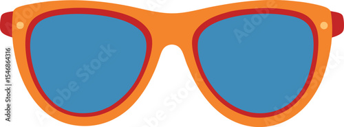 Bright Orange and Blue Sunglasses Illustration