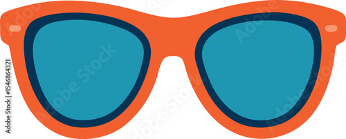 Colorful Orange and Blue Sunglasses Illustration