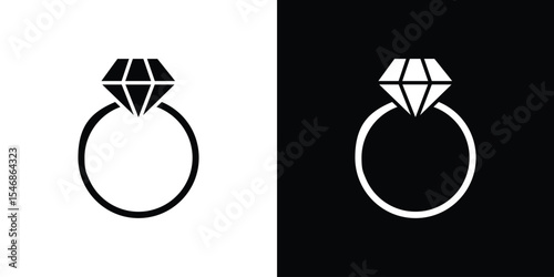 Wedding ring icon of a flat style vector
