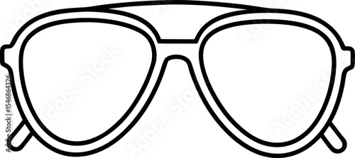 Simple Aviator Sunglasses Outline Vector