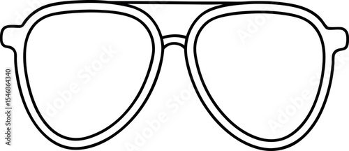 Minimalist Aviator Sunglasses Outline Vector