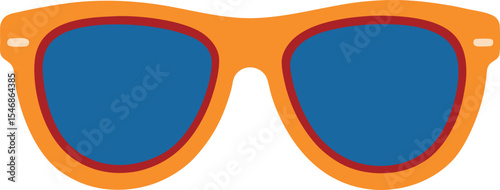 Stylish Orange and Blue Sunglasses Illustration