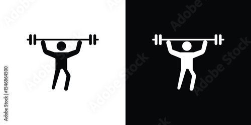 Weightlifter icon of a flat style vector