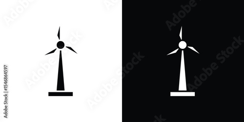 Wind turbine icon of a flat style vector