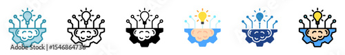 Machine Learning multi style, mini illustration icon set. outline, flat, glyph, line color. vector for UI, UX, app, web, digital or print, related to machine learning, technology, education, industry.