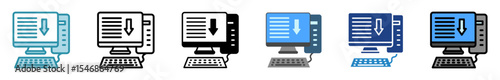 Input multi style, mini illustration icon set. outline, flat, glyph, line color. vector for UI, UX, app, web, digital or print, related to machine learning, technology, education, industry.
