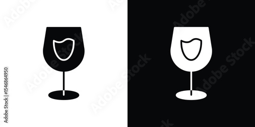 Wine glass icon of a flat style vector