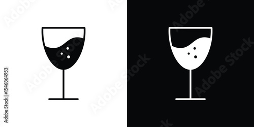 Wine glass icon of a flat style vector