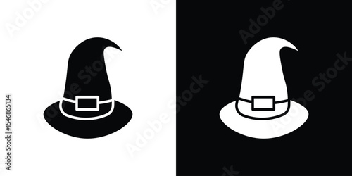 Witch hat icon of a flat style vector