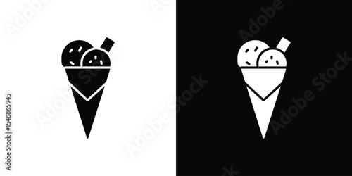 Ice cream cone icon of a flat style vector