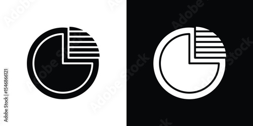 Market share icon of a flat style vector