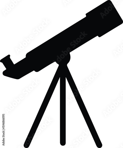 Silhouette of a telescope on a tripod stand Vector Illustration