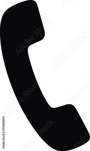 Silhouette phone receiver black call support Vector Illustration