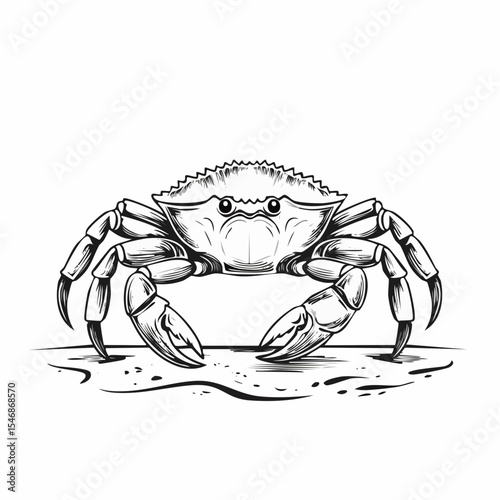 Beach Crab Sandy Shore Image vector isolated on white background.