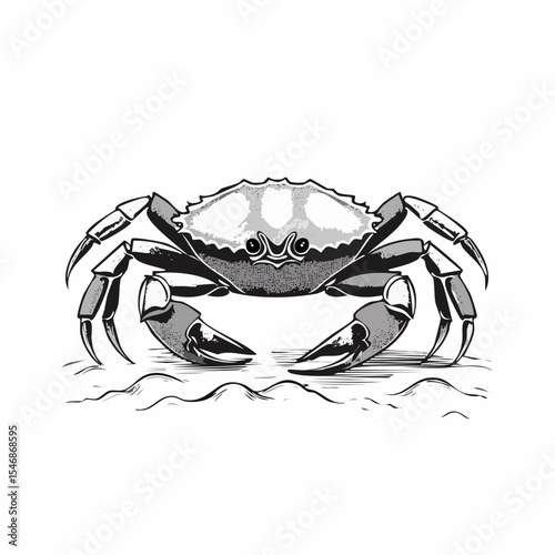 Beach Crab Sandy Shore Image vector isolated on white background.