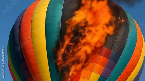 AI-generated video of a hot air balloon fire

