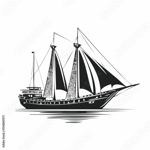 Traditional Dhows Stock Vectors and Vector Art Isolated on white background.
