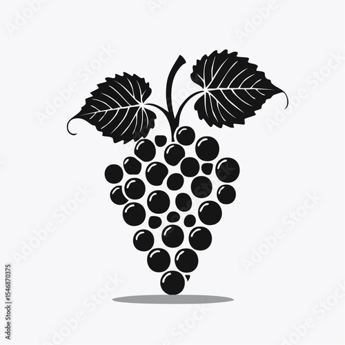 Illustration of grapes in black and white vector capturing nature's sweetness in elegant simplicity.