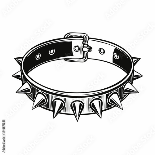 Spiked Dog Collar Images. Pitbull Spiked Collar Vector Stock Vector.