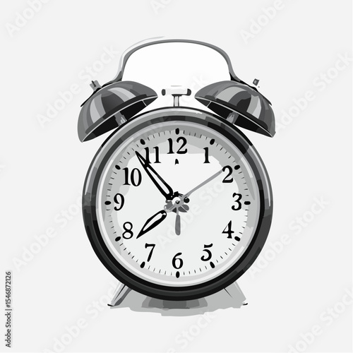 Black alarm clock image vector isolated on white background Vector Illustration