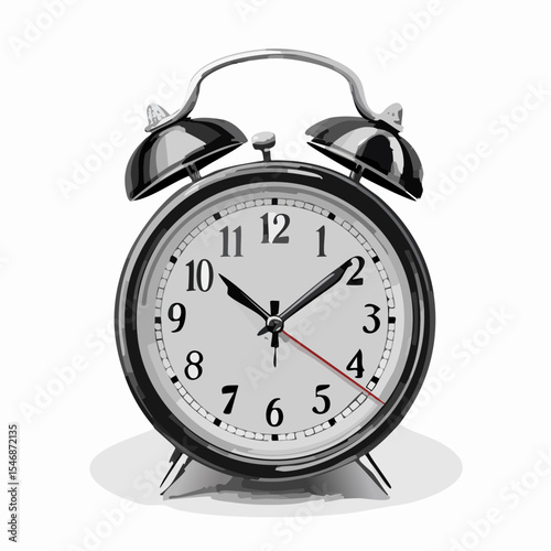 Black alarm clock image vector isolated on white background Vector Illustration