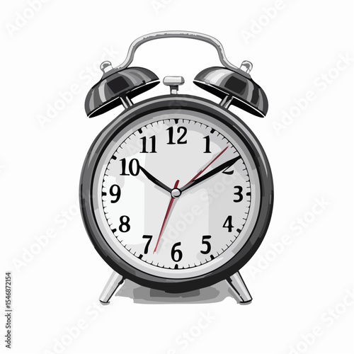Black alarm clock image vector isolated on white background Vector Illustration
