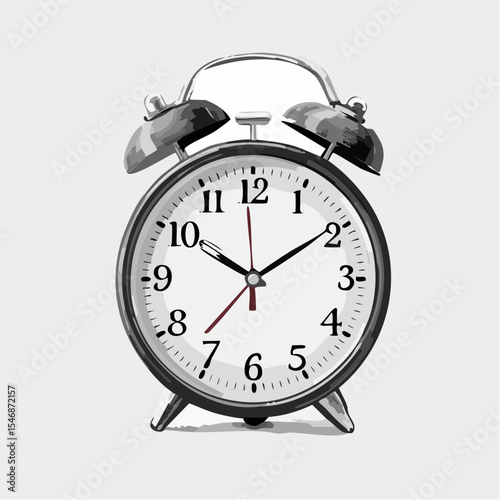 Black alarm clock image vector isolated on white background Vector Illustration